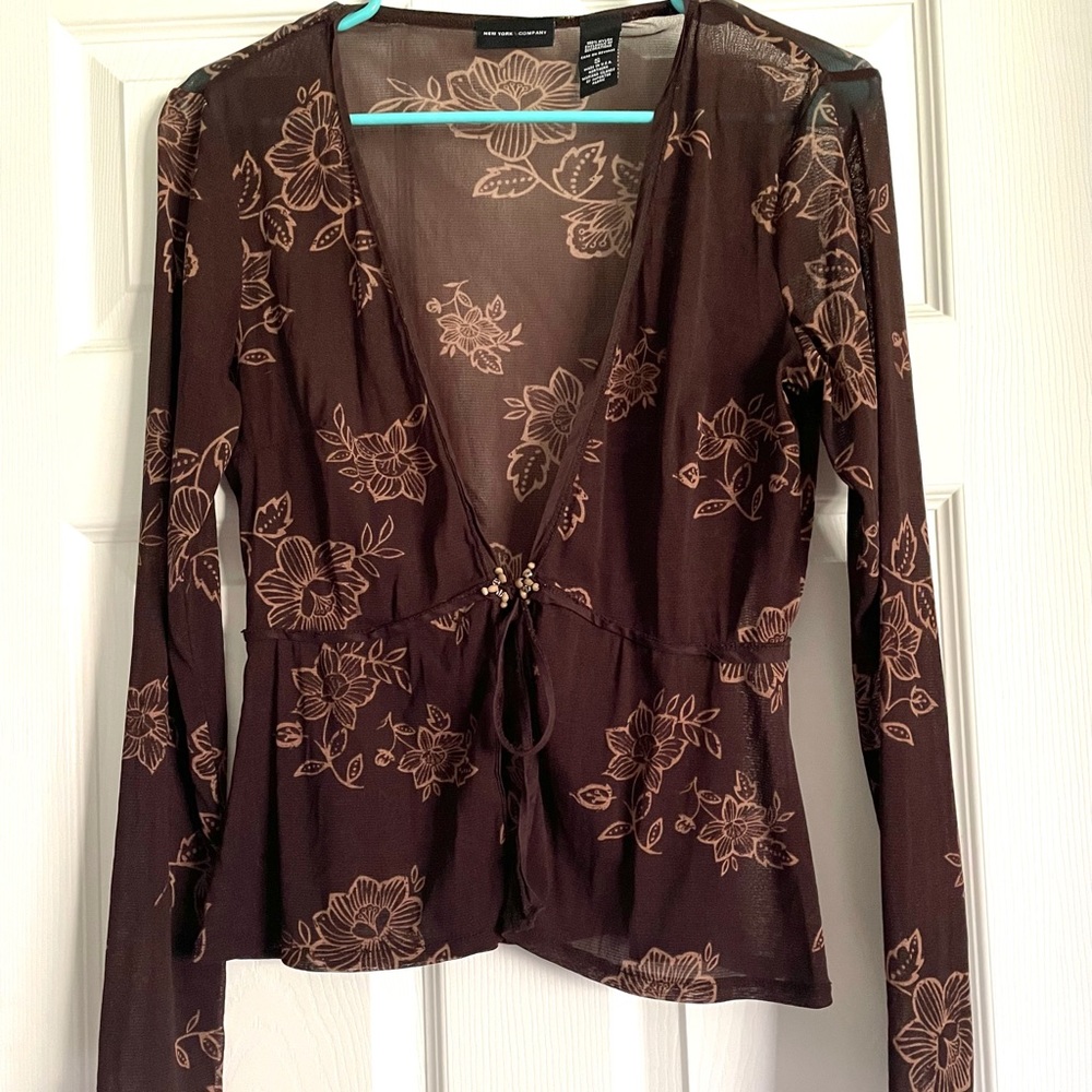 Sheer Babydoll Tie-Front Cardigan